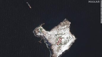 Damage to Snake Island was shown in satellite images