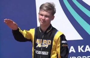 A Russian racer demonstrated a Nazi gesture on a podium in Portugal