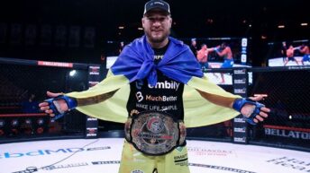 The Ukrainian MMA champion found his belt in liberated Irpen