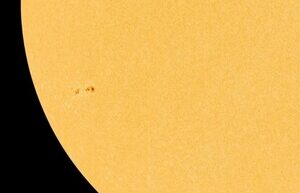 The new spot on the Sun tripled in size in a day