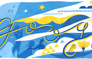 Google congratulated Ukraine on Independence Day with a festive doodle