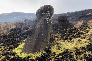 A large-scale fire on Easter Island damaged the famous stone idols